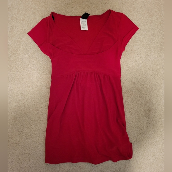 Red Wrapper Tie Back Top Junior's Small - Picture 2 of 11